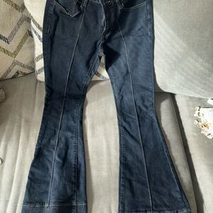 Fashion Nova Dark Blue Flare Jeans